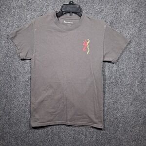 Browning Boy's Short Sleeve Dark Grey T-Shirt Size Small‎ Good Condition